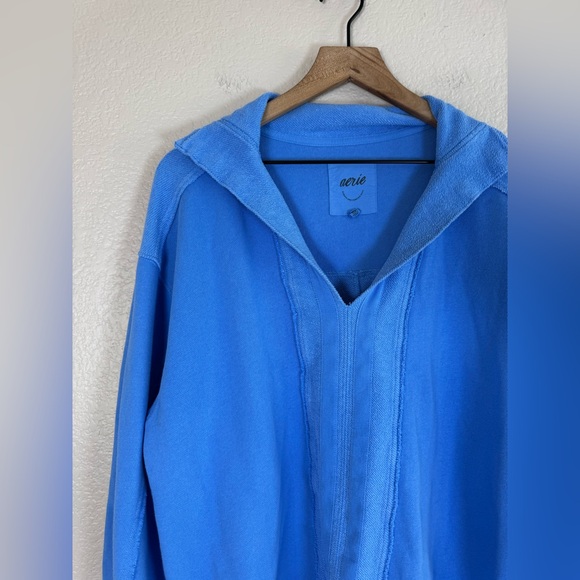 Aerie Starry Skies Open Neck Oversized Sweatshirt Blue Small $65 - Picture 8 of 15